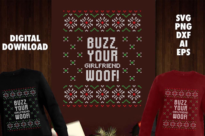 buzz-your-girlfriend-woof-transparent-png-for-christmas-ugly-sweater