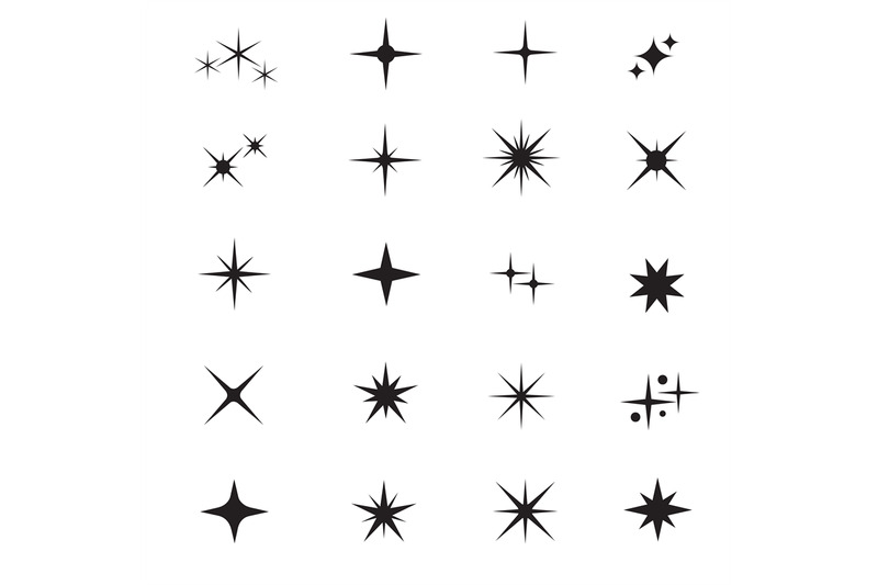 star-icons-twinkling-stars-sparkles-shining-burst-christmas-vector