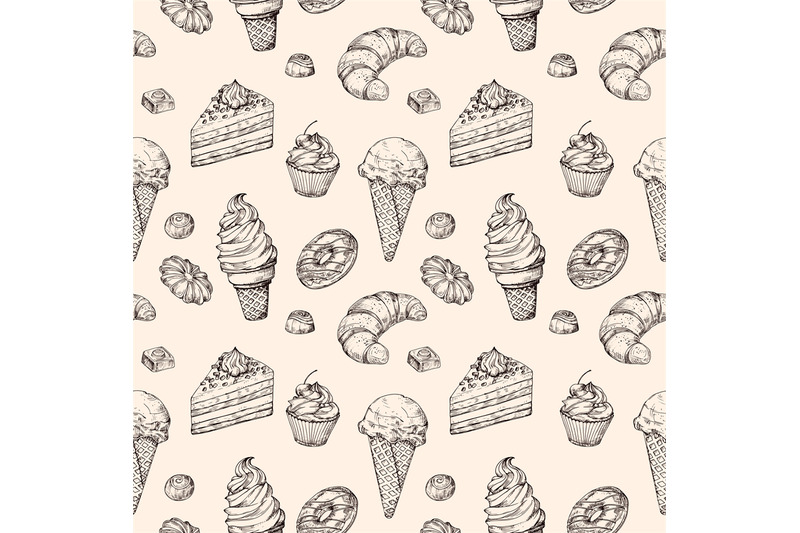 sketch-dessert-seamless-background-cakes-sweets-cupcake-and-ice-cream