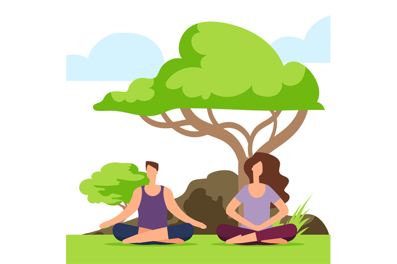 couple-meditation-in-the-park-girl-and-boy-doing-yoga-on-the-nature