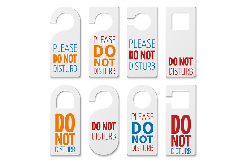 do-not-disturb-realistic-plastic-blanks-vector-collection