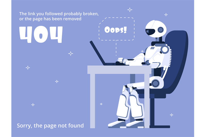 error-404-not-found-web-site-page-with-robot-and-warning-message-vec