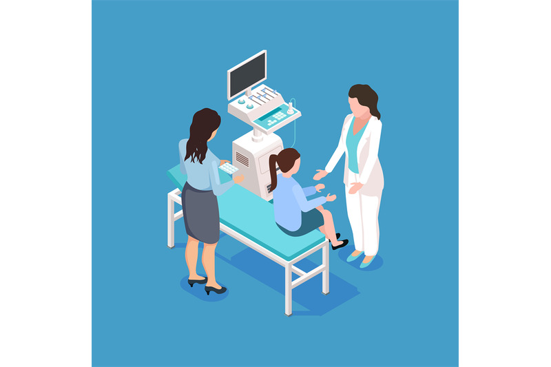 medical-examination-of-a-child-isometric-vector-illustration