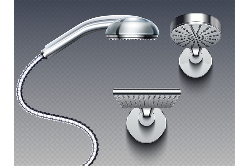 realistic-bathroom-shower-heads-vector-isolated-on-background