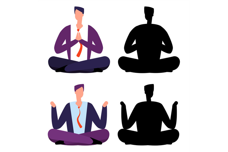 relax-meditation-cartoon-businessmen-two-men-relaxing