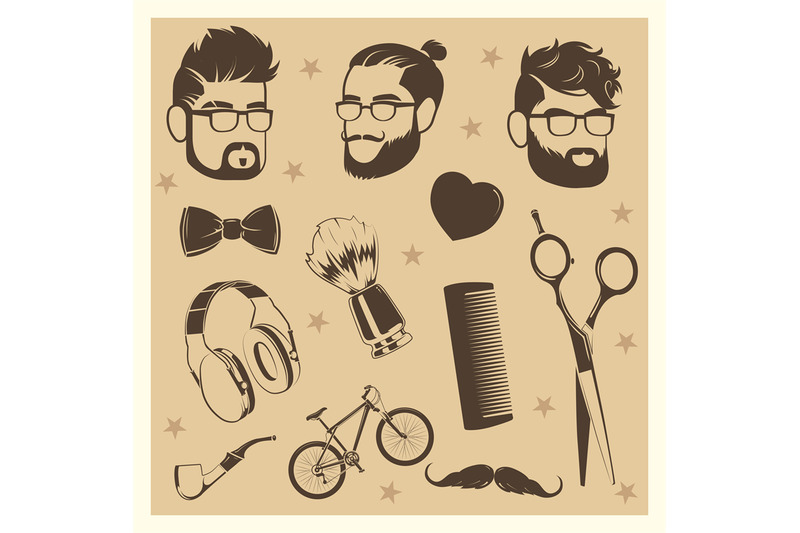 vector-hipster-elements-set-male-heads-scissors