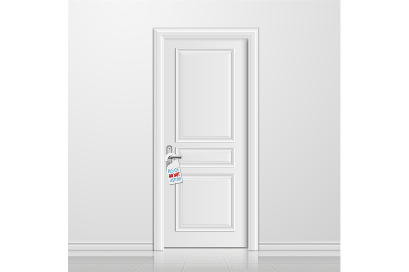 vector-realistic-closed-white-entrance-door-with-do-not-disturb-blank