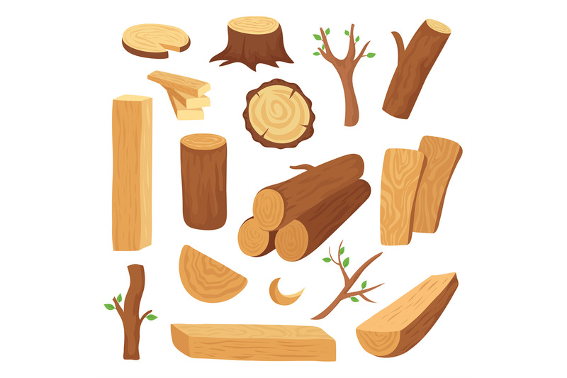 wood-log-and-trunk-cartoon-wooden-lumber-plank-forestry-constructio