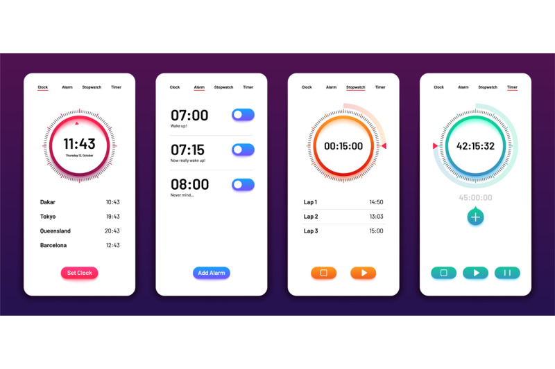 clock-user-interface-alarm-stopwatch-timer-ui-mobile-phone-time-app