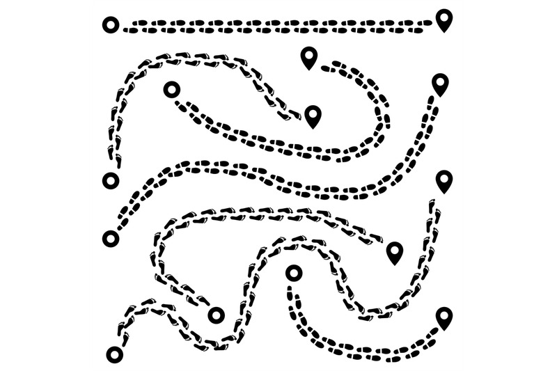 footprint-trails-footsteps-walking-track-with-location-pins-foot-imp