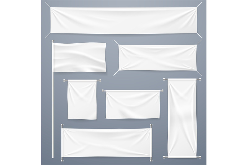 textile-banners-white-blank-cloth-horizontal-vertical-banners-and-fl