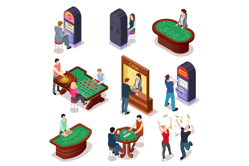 casino-isometric-poker-roulette-table-slot-machines-in-playing-room