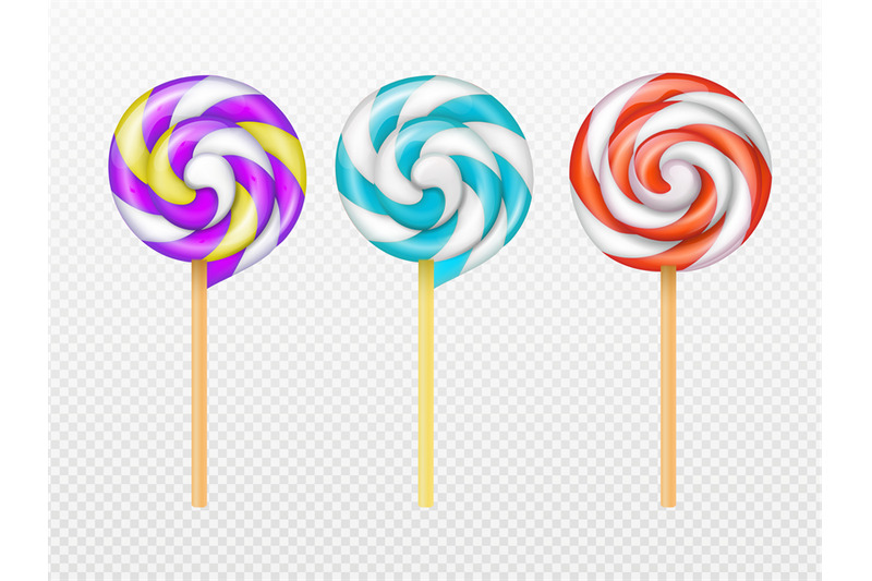 realistic-swirl-lollipops-vector-isolated-on-white-background