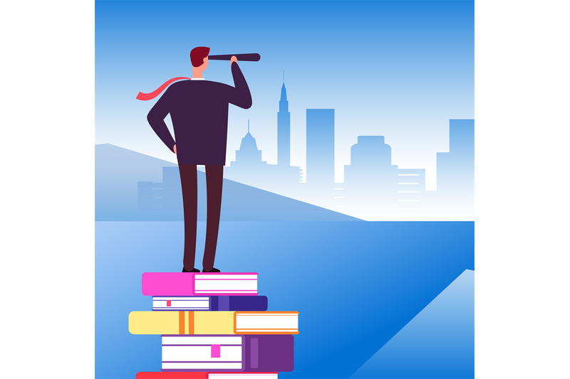 self-education-open-new-horizons-vector-illustration