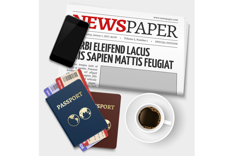 top-view-business-coffee-break-before-the-trip-passports-newspaper