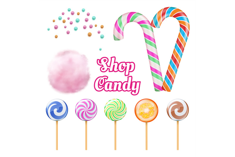 vector-realistic-candies-cotton-candie-and-lollipops-isolated-on-whi