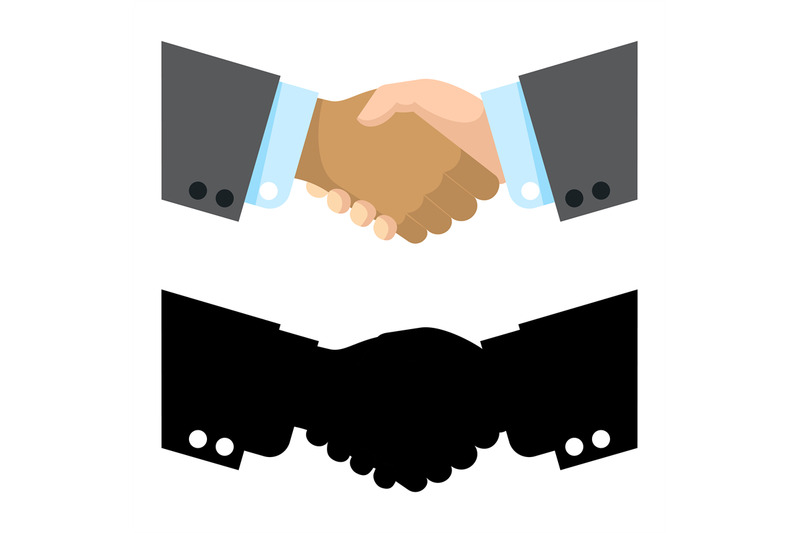 flat-and-black-silhouette-handshake-vector-illustration