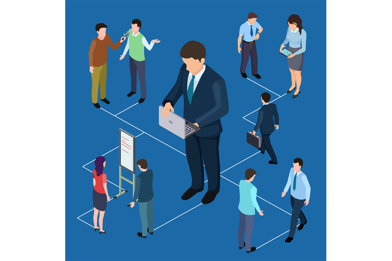 remote-management-of-business-and-people-isometric-vector-concept