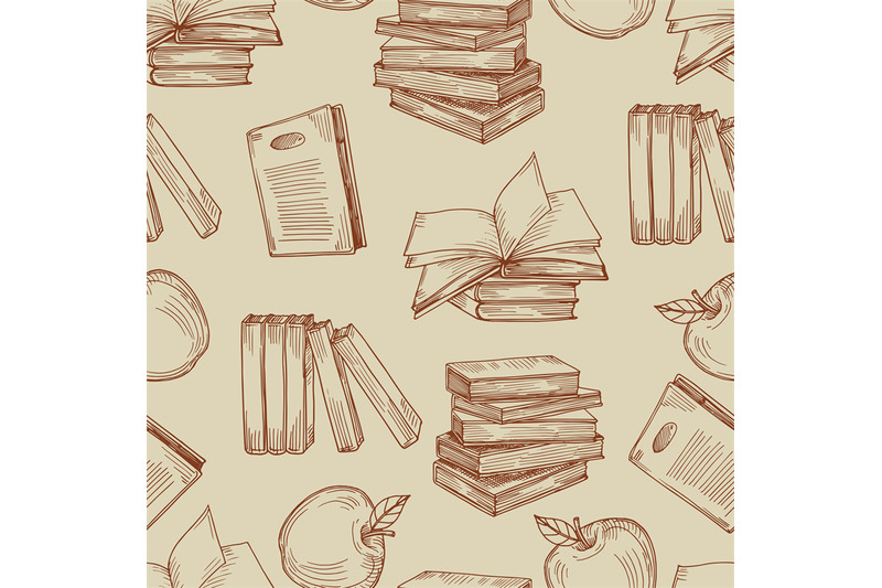 sketch-vintage-books-seamless-pattern-or-background