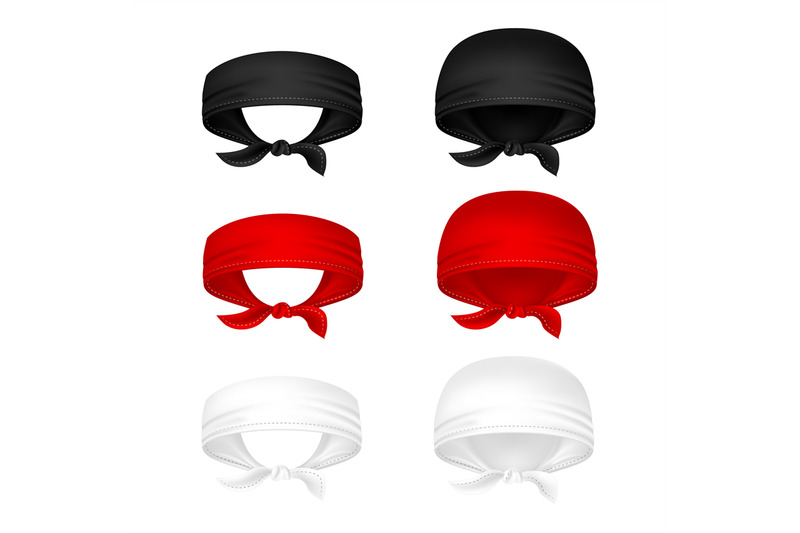 red-black-and-white-head-bandanas-vector-illustration