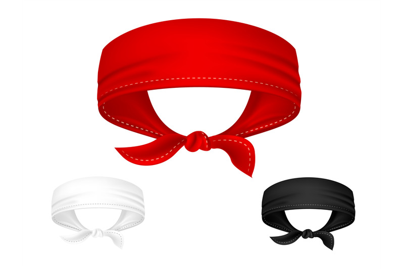 vector-realistic-head-bandanas-isolated-on-white-background