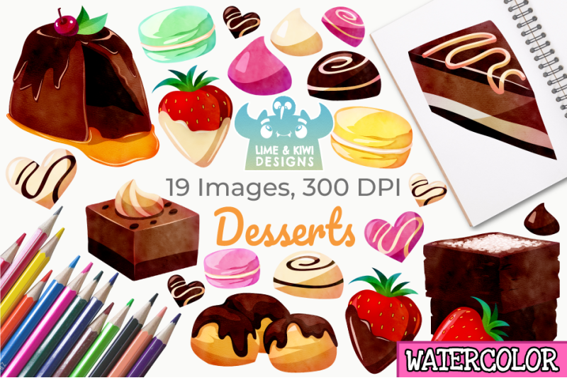 dessert-watercolor-clipart-instant-download-vector-art