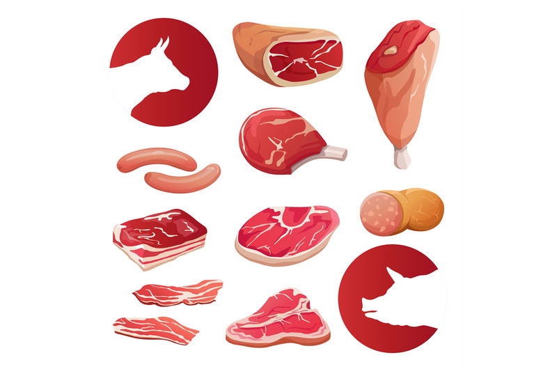 fresh-farm-meat-and-meat-product-icons-vector-set