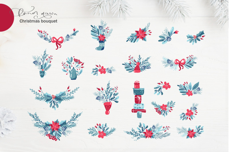 christmas-floral-holiday-elements