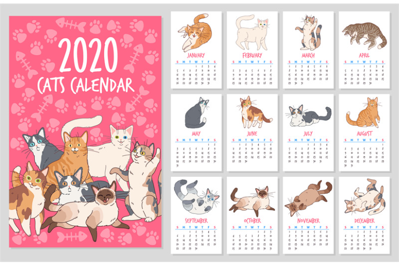 cat-calendar-2020-year-planner-with-cute-cats-funny-kitten-hand-draw