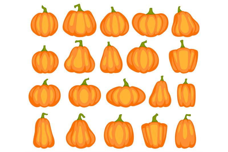 cartoon-pumpkin-different-shapes-and-sizes-of-orange-gourd-agricultu