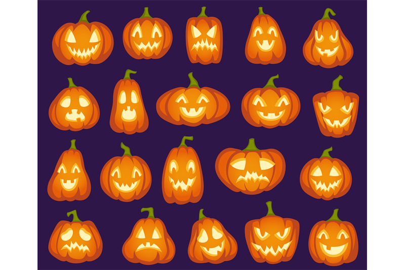 halloween-pumpkins-orange-pumpkin-characters-spooky-happy-and-sad