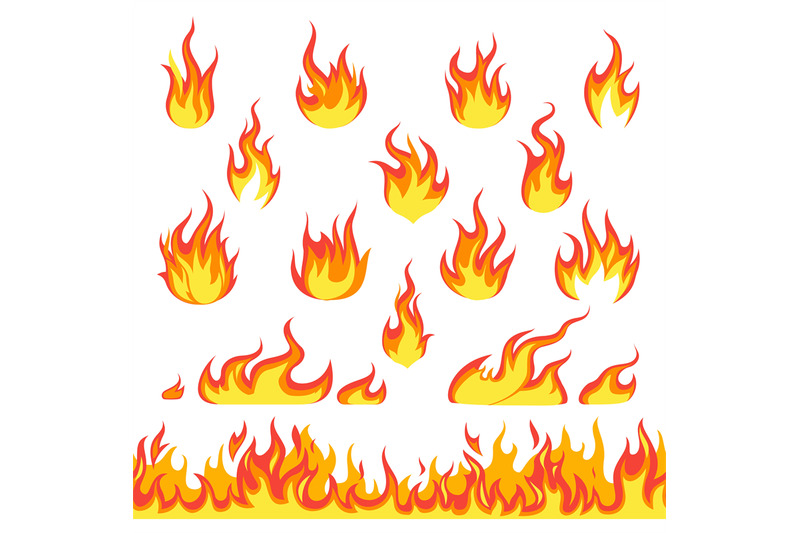 cartoon-fire-set-hot-temperature-curve-painting-comic-dangerous-flame