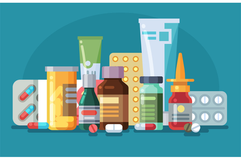 medicine-pills-capsules-and-glass-meds-bottles-with-medicine-tubes