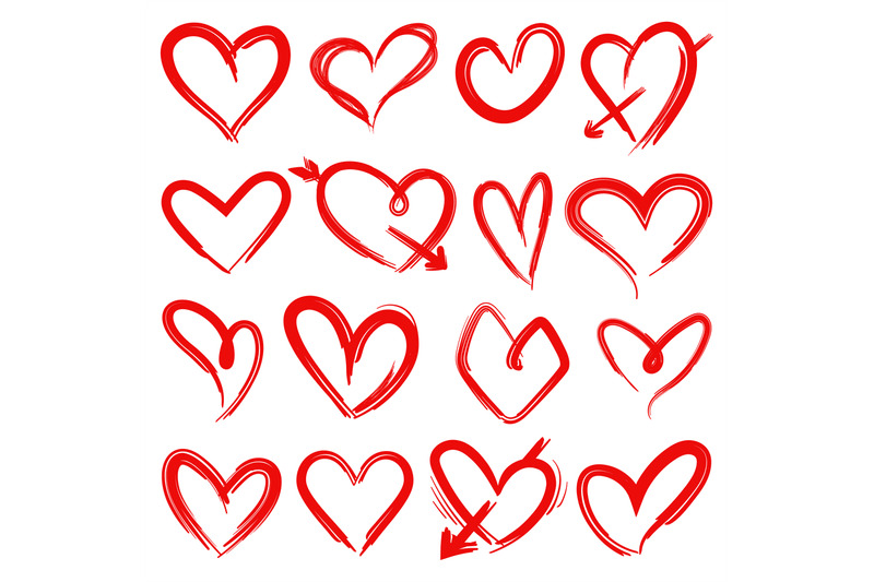 hand-drawn-red-hearts-rough-doodle-drawn-heart-valentines-day-symbols