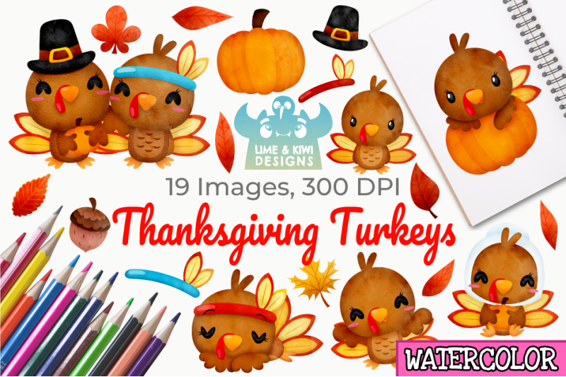 thanksgiving-turkeys-watercolor-clipart-instant-download