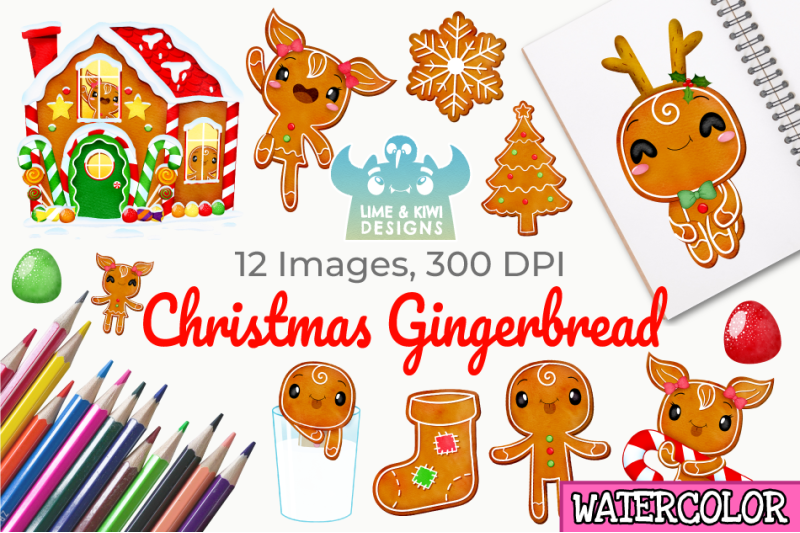 christmas-gingerbread-watercolor-clipart-instant-download