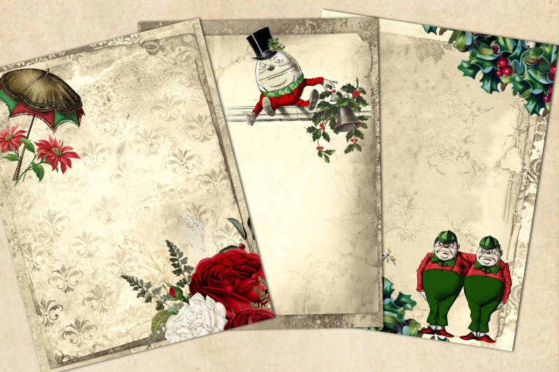 christmas-alice-in-wonderland-journal-paper