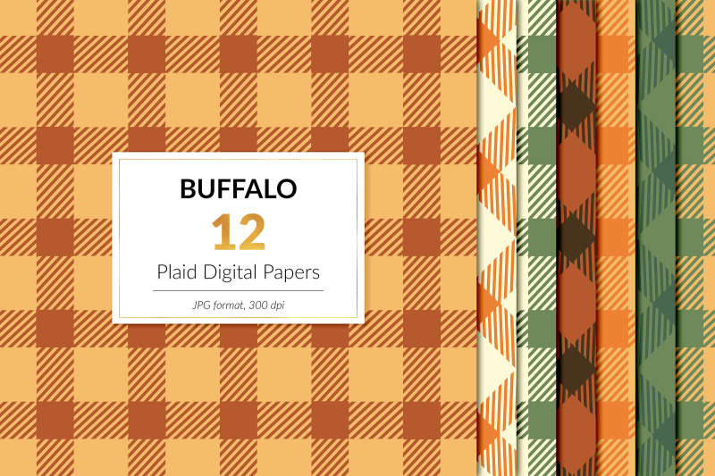 fall-buffalo-plaid-digital-paper-autumn-plaid-backgrounds