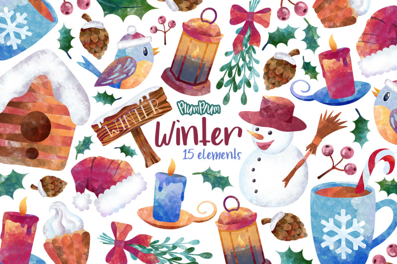 winter-watercolor-cliparts