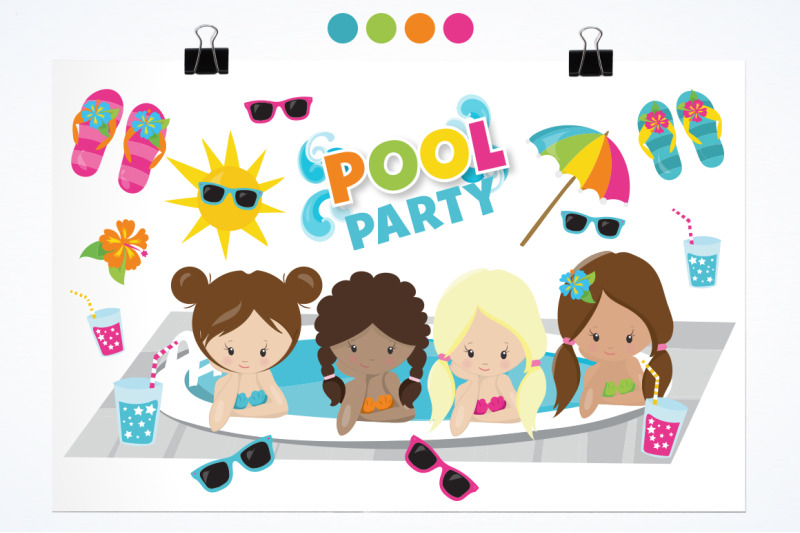 girls-pool-party-graphic-and-illustration