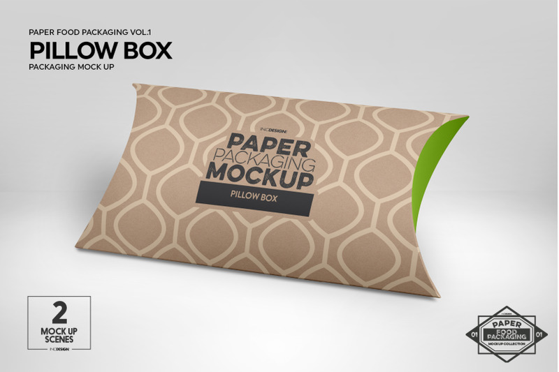 Download Pillow Box Packaging MockUp By INC Design Studio | TheHungryJPEG.com