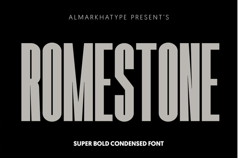 Romestone Super Condensed Sans By Almarkha Type Thehungryjpeg Com