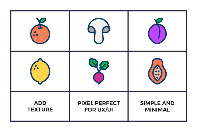 fruit-and-vegetables-icon-set