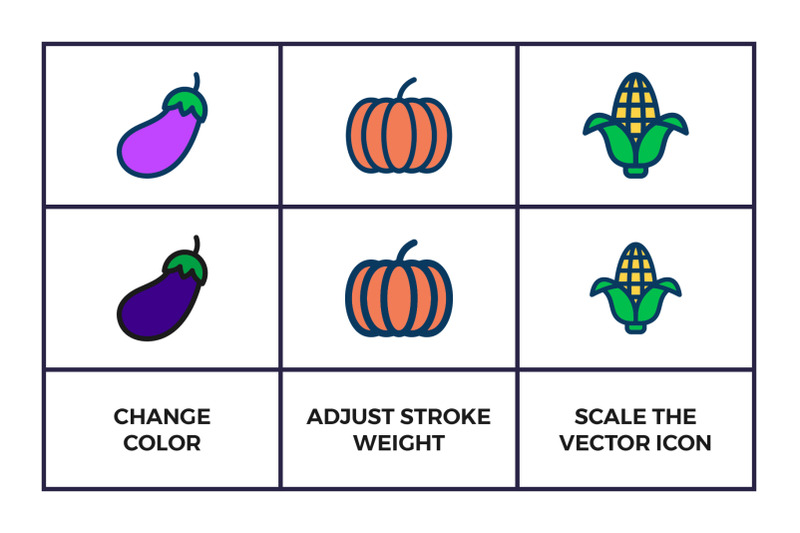 fruit-and-vegetables-icon-set