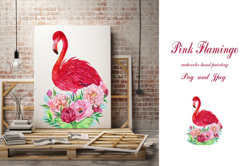 flamingo-watercolor-illustration