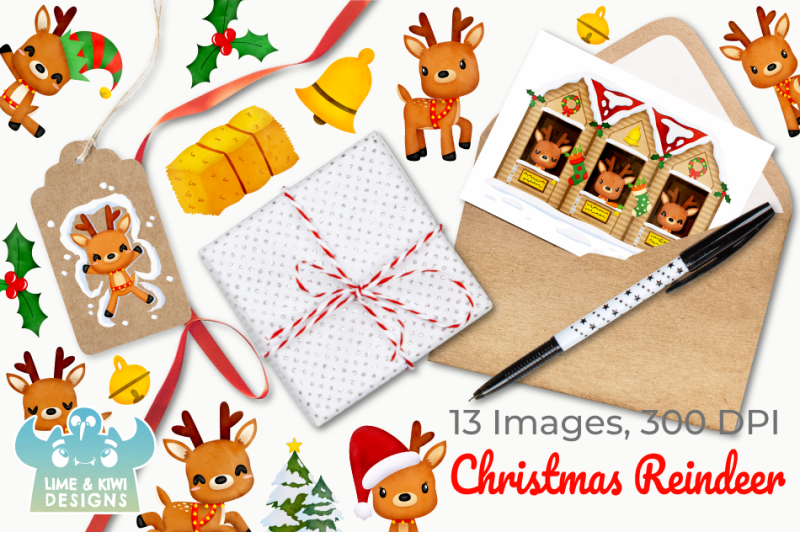 christmas-reindeer-watercolor-clipart-instant-download