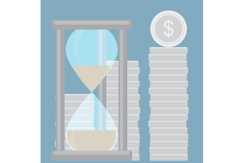 hourglass-with-silver-coin-stock-time-is-money