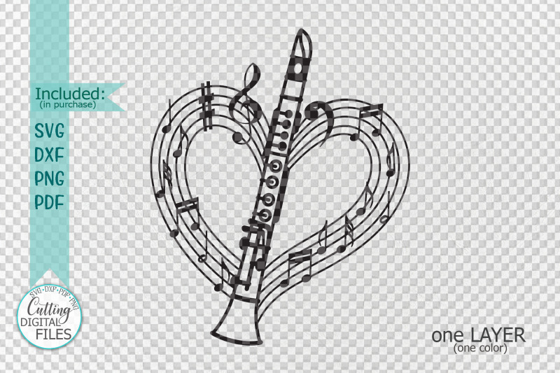 clarinet-musical-heart-shape-svg-laser-cut-out-template
