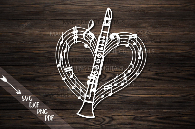 clarinet-musical-heart-shape-svg-laser-cut-out-template