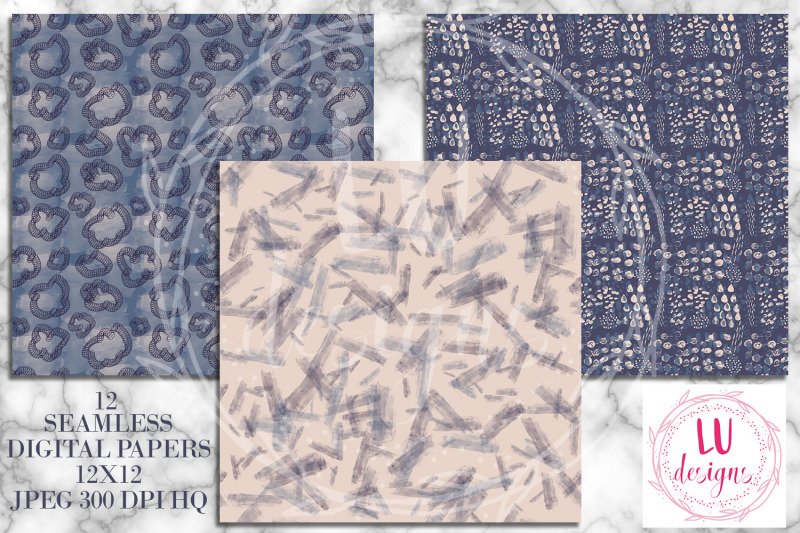 navy-and-nude-abstract-digital-papers-brush-paint-seamless-patterns